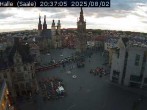 Archiv Foto Webcam Blick vom Ratshof auf den Marktplatz in Halle 19:00