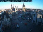 Archiv Foto Webcam Blick vom Ratshof auf den Marktplatz in Halle 05:00