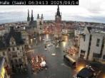 Archiv Foto Webcam Blick vom Ratshof auf den Marktplatz in Halle 05:00
