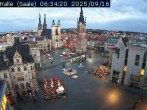 Archiv Foto Webcam Blick vom Ratshof auf den Marktplatz in Halle 05:00