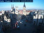 Archiv Foto Webcam Blick vom Ratshof auf den Marktplatz in Halle 07:00