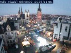 Archiv Foto Webcam Blick vom Ratshof auf den Marktplatz in Halle 05:00