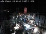 Archiv Foto Webcam Blick vom Ratshof auf den Marktplatz in Halle 01:00