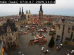 Archiv Foto Webcam Blick vom Ratshof auf den Marktplatz in Halle 06:00