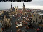 Archiv Foto Webcam Blick vom Ratshof auf den Marktplatz in Halle 06:00