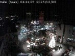 Archiv Foto Webcam Blick vom Ratshof auf den Marktplatz in Halle 03:00