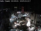 Archiv Foto Webcam Blick vom Ratshof auf den Marktplatz in Halle 23:00