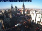 Archiv Foto Webcam Blick vom Ratshof auf den Marktplatz in Halle 09:00