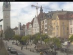Archiv Foto Webcam Straubing: Blick auf den Stadtturm und Ludwigsplatz 08:00