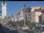 Archiv Foto Webcam Straubing: Blick auf den Stadtturm und Ludwigsplatz 08:00