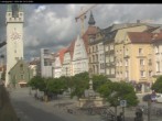 Archiv Foto Webcam Straubing: Blick auf den Stadtturm und Ludwigsplatz 10:00