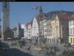 Archiv Foto Webcam Straubing: Blick auf den Stadtturm und Ludwigsplatz 11:00