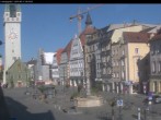 Archiv Foto Webcam Straubing: Blick auf den Stadtturm und Ludwigsplatz 07:00