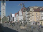 Archiv Foto Webcam Straubing: Blick auf den Stadtturm und Ludwigsplatz 09:00