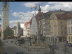 Archiv Foto Webcam Straubing: Blick auf den Stadtturm und Ludwigsplatz 11:00
