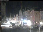 Archiv Foto Webcam Straubing: Blick auf den Stadtturm und Ludwigsplatz 23:00