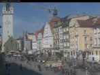 Archiv Foto Webcam Straubing: Blick auf den Stadtturm und Ludwigsplatz 09:00