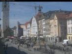 Archiv Foto Webcam Straubing: Blick auf den Stadtturm und Ludwigsplatz 11:00
