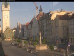 Archiv Foto Webcam Straubing: Blick auf den Stadtturm und Ludwigsplatz 06:00