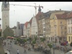 Archiv Foto Webcam Straubing: Blick auf den Stadtturm und Ludwigsplatz 11:00