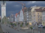 Archiv Foto Webcam Straubing: Blick auf den Stadtturm und Ludwigsplatz 19:00