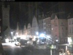 Archiv Foto Webcam Straubing: Blick auf den Stadtturm und Ludwigsplatz 01:00