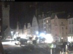 Archiv Foto Webcam Straubing: Blick auf den Stadtturm und Ludwigsplatz 23:00