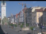 Archiv Foto Webcam Straubing: Blick auf den Stadtturm und Ludwigsplatz 08:00