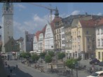 Archiv Foto Webcam Straubing: Blick auf den Stadtturm und Ludwigsplatz 11:00