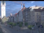 Archiv Foto Webcam Straubing: Blick auf den Stadtturm und Ludwigsplatz 05:00