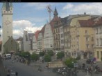Archiv Foto Webcam Straubing: Blick auf den Stadtturm und Ludwigsplatz 09:00