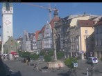Archiv Foto Webcam Straubing: Blick auf den Stadtturm und Ludwigsplatz 08:00