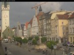 Archiv Foto Webcam Straubing: Blick auf den Stadtturm und Ludwigsplatz 08:00