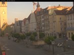 Archiv Foto Webcam Straubing: Blick auf den Stadtturm und Ludwigsplatz 05:00
