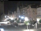 Archiv Foto Webcam Straubing: Blick auf den Stadtturm und Ludwigsplatz 23:00