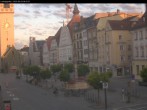 Archiv Foto Webcam Straubing: Blick auf den Stadtturm und Ludwigsplatz 05:00