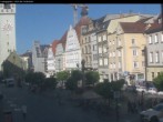 Archiv Foto Webcam Straubing: Blick auf den Stadtturm und Ludwigsplatz 08:00
