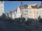Archiv Foto Webcam Straubing: Blick auf den Stadtturm und Ludwigsplatz 08:00