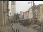 Archiv Foto Webcam Straubing: Blick auf den Stadtturm und Ludwigsplatz 13:00