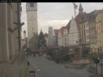 Archiv Foto Webcam Straubing: Blick auf den Stadtturm und Ludwigsplatz 08:00