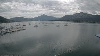 Archived image Webcam Public beach Alpenseebad at the Mondsee 13:00