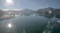 Archived image Webcam Public beach Alpenseebad at the Mondsee 08:00