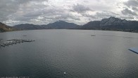 Archived image Webcam Public beach Alpenseebad at the Mondsee 13:00