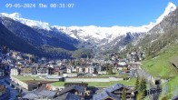 Archiv Foto Webcam Zermatt: Blick auf das Dorf 07:00