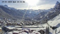 Archiv Foto Webcam Zermatt: Blick auf das Dorf 13:00