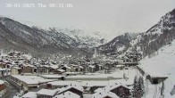 Archiv Foto Webcam Zermatt: Blick auf das Dorf 07:00