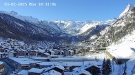 Archiv Foto Webcam Zermatt: Blick auf das Dorf 09:00