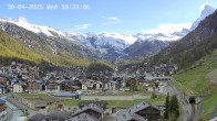 Archiv Foto Webcam Zermatt: Blick auf das Dorf 17:00