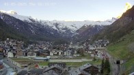 Archiv Foto Webcam Zermatt: Blick auf das Dorf 05:00