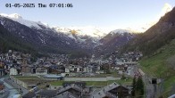 Archiv Foto Webcam Zermatt: Blick auf das Dorf 06:00